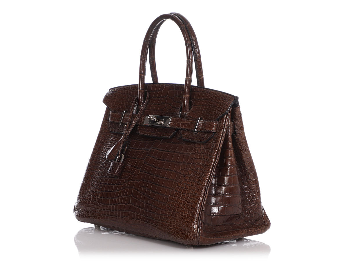 Hermes Birkin 35 Crocodile Matte Havane With Matte Palladium Hardware