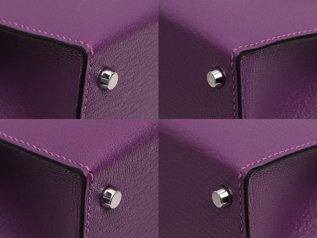 Hermès Mini Kelly Bag II Sellier 20cm Violet/Bleu Marine Chevre Leathe