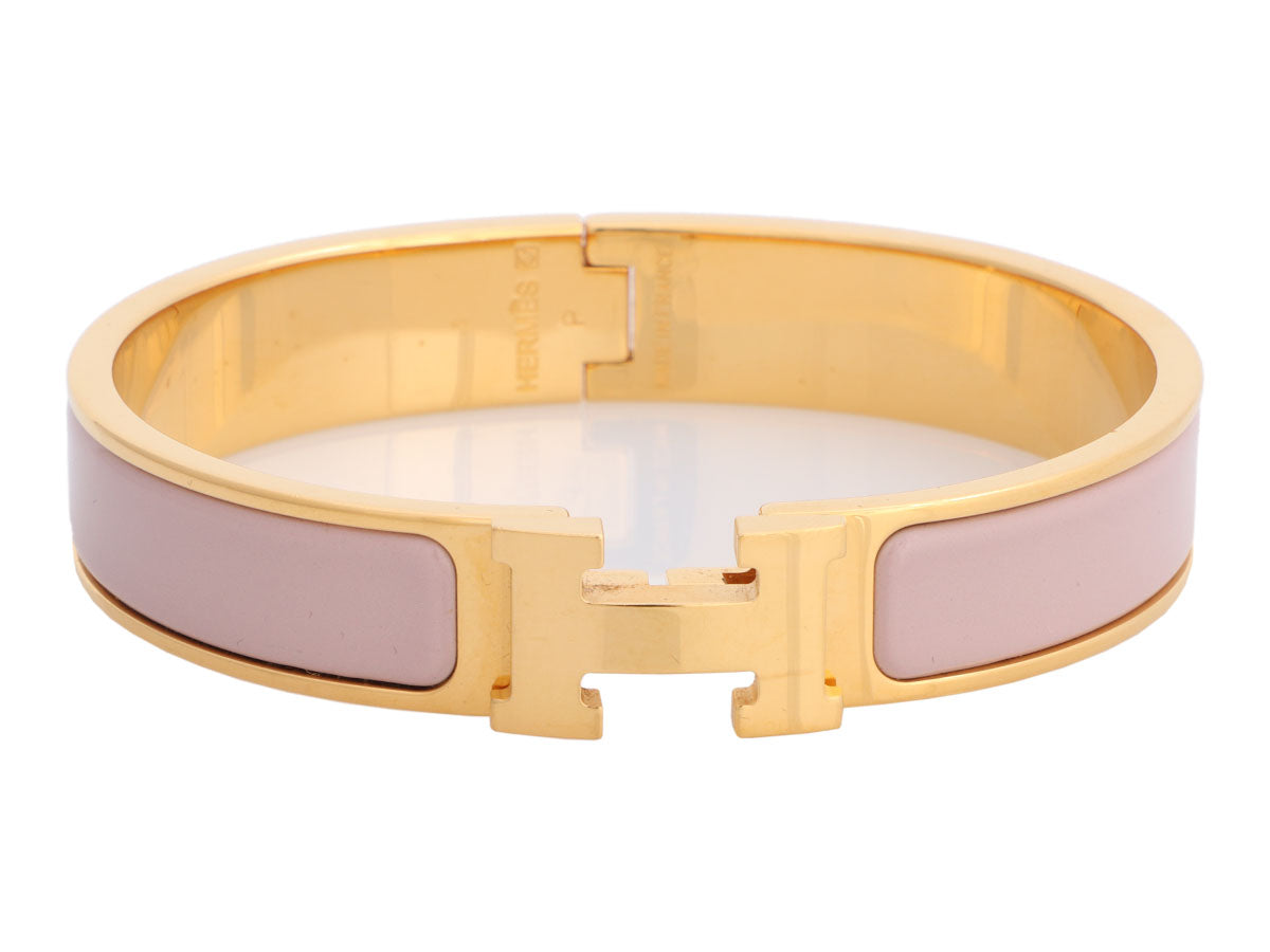 Hermès Narrow Lavender Clic-Clac Bracelet