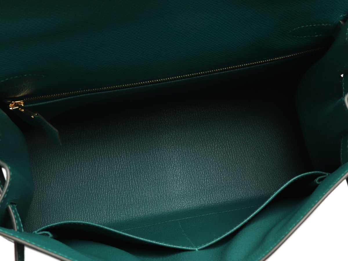 Hermès Kelly Sellier 28 Malachite GHW - Epsom Leather