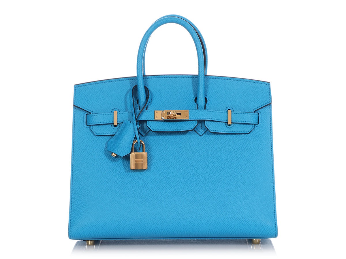 Hermes Birkin 25 Blue Frida Y Engraved (around 2020) Women's Swift