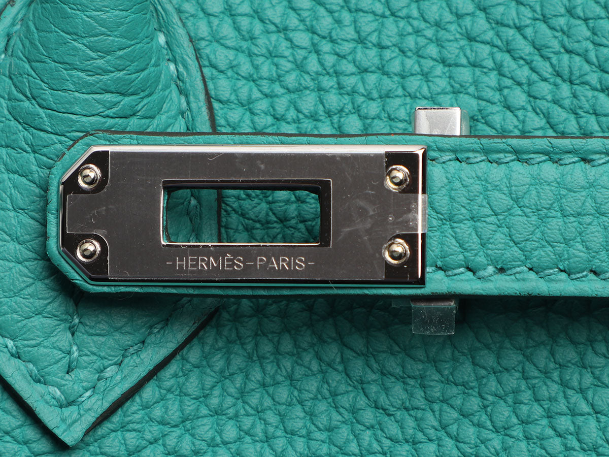 Hermes Birkin Verso bag 25 Vert verone/ Blue izmir Togo leather