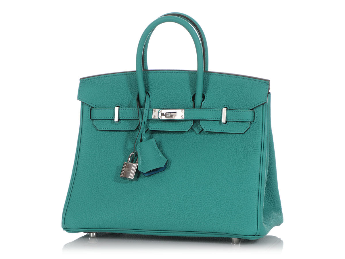 Hermes Birkin 25 Vert Verone Togo Palladium Hardware #D