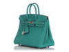 Hermès Vert Verone Togo and Bleu Izmir Verso Birkin 25