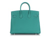 Hermès Vert Verone Togo and Bleu Izmir Verso Birkin 25