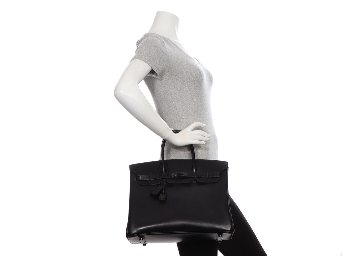 Hermès HERMES Birkin 35 Black Leather ref.670207 - Joli Closet