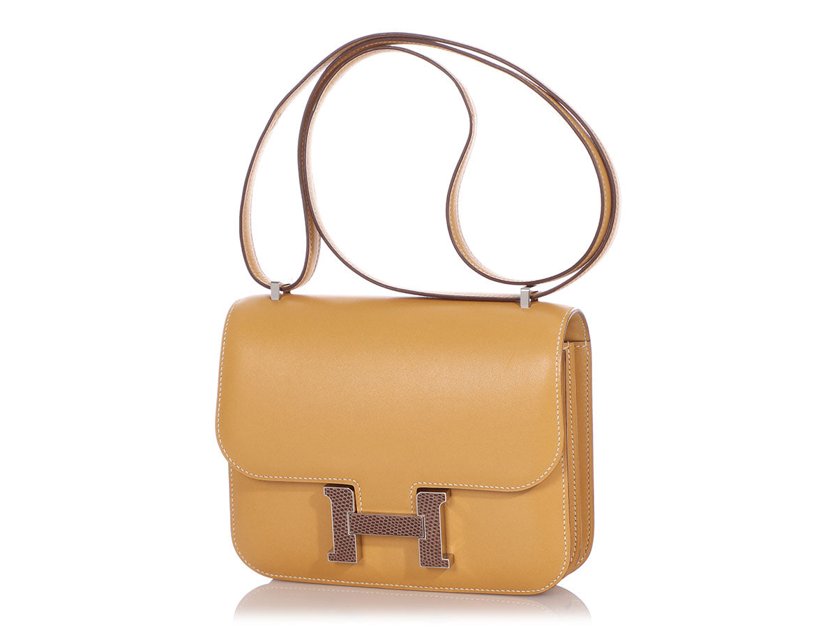 Hermes Mini Constance 18 Menthe Lizard Salvator Gold Hardware