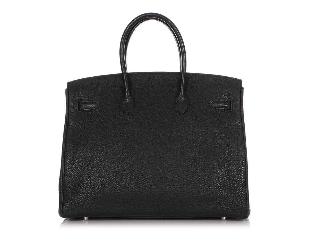 Hermes Birkin 35 Black Togo Leather Tote Bag Black