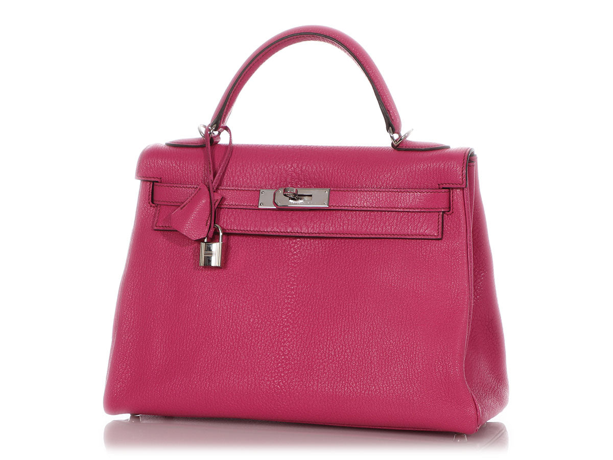 Hermès Fuchsia Chèvre Kelly 32 - Image 3