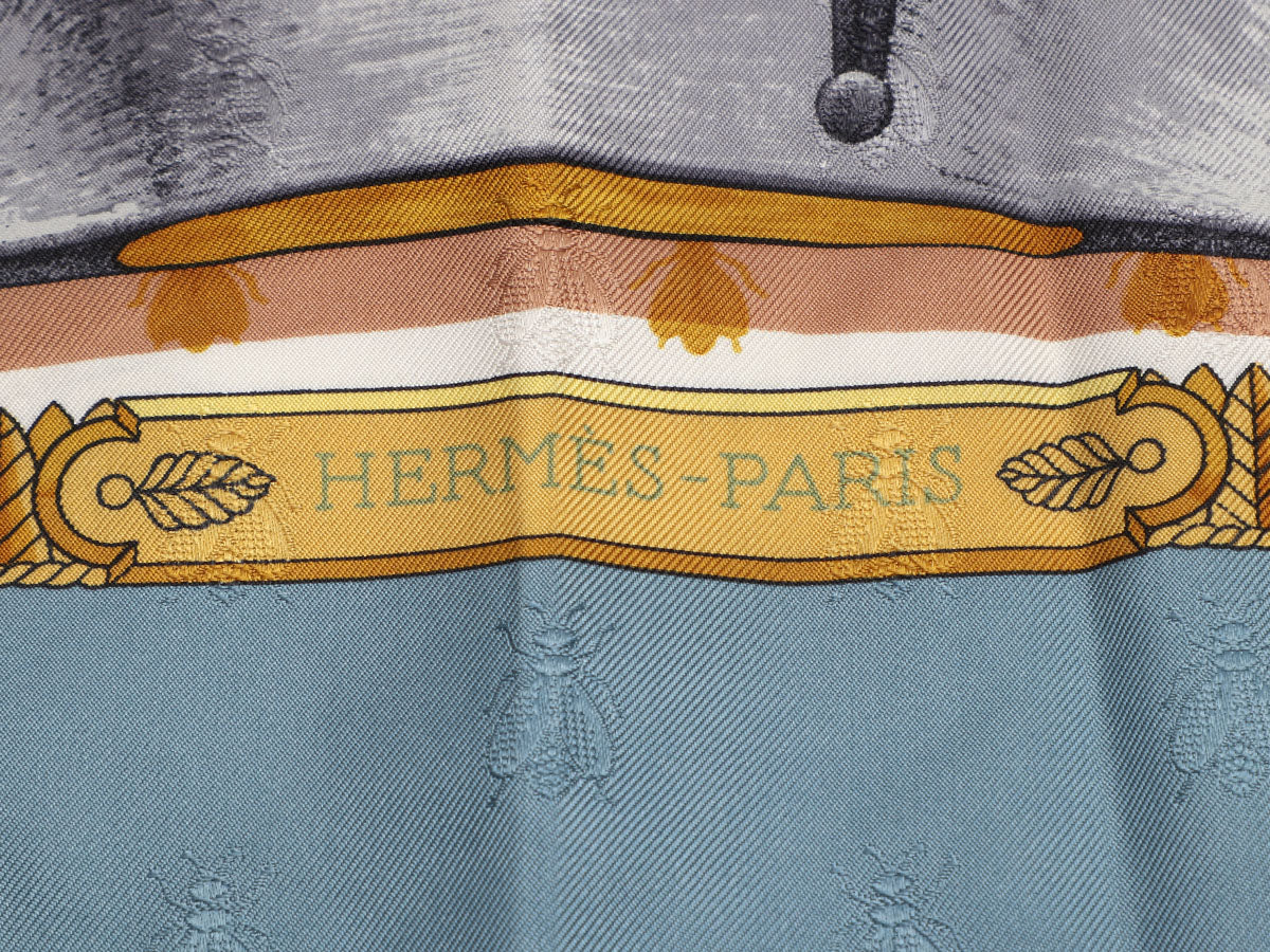Hermes Taupe H Jacquard Silk / Wool Long Scarf – I MISS YOU VINTAGE