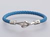Hermès Jumbo Bleu Leather Hook Bracelet