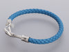 Hermès Jumbo Bleu Leather Hook Bracelet