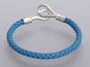 Hermès Jumbo Bleu Leather Hook Bracelet