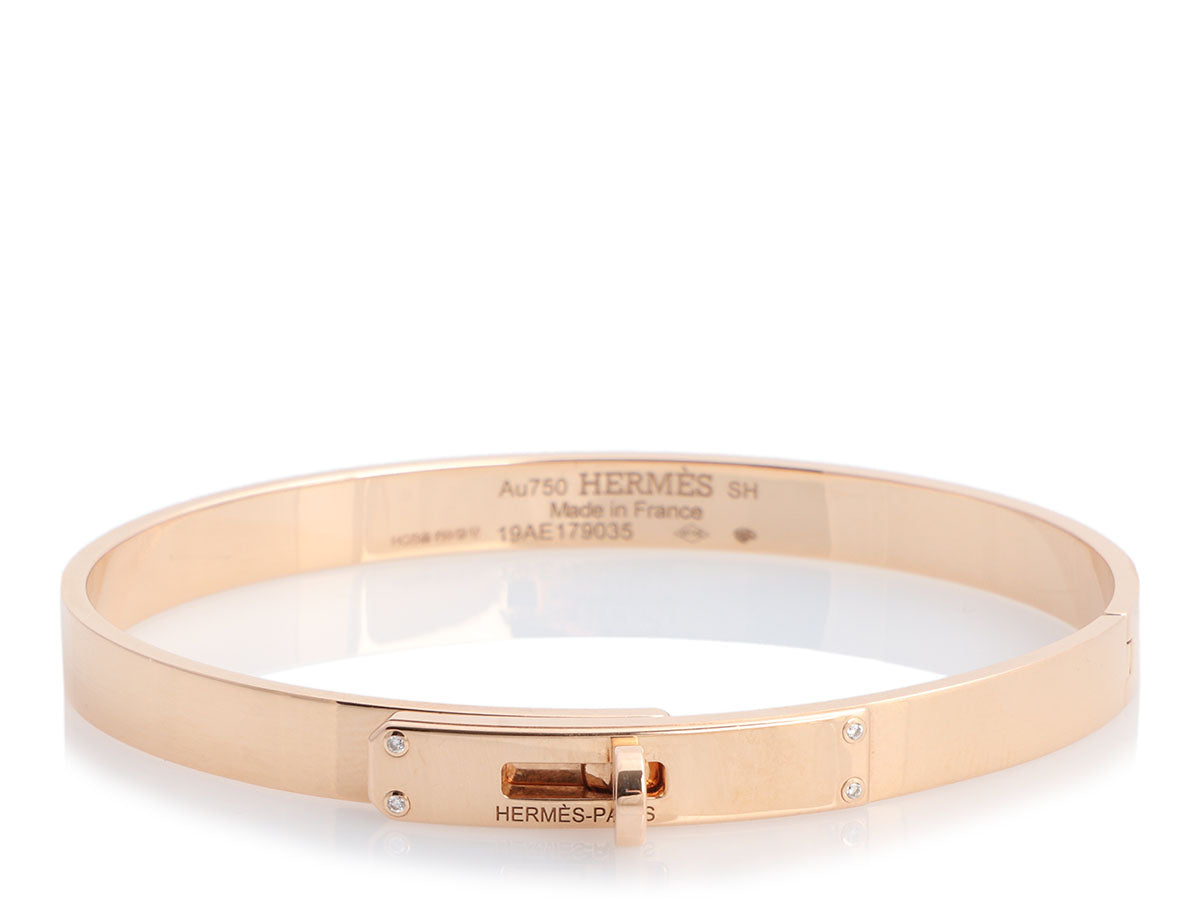 Hermès 18K Rose Gold Kelly Lock Bracelet SH