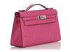 Hermès Fuchsia Ostrich Kelly Pochette