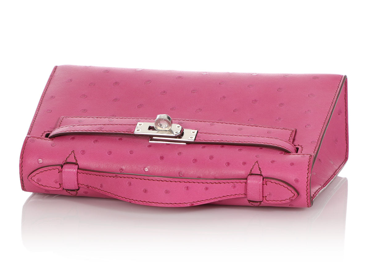 Hermes Fuchsia Lizard Kelly Pochette Clutch Bag with Ruthenium, Lot #56039