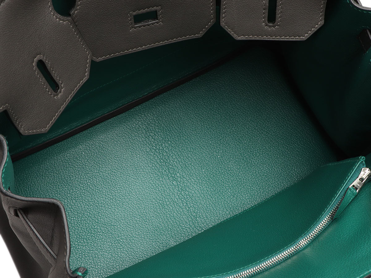 Hermès Birkin HSS 40 Togo Etain / Malachite