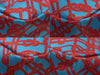 Hermès Bleu Frida Silk Noeud Marin Fourbi Pouch 25 MM