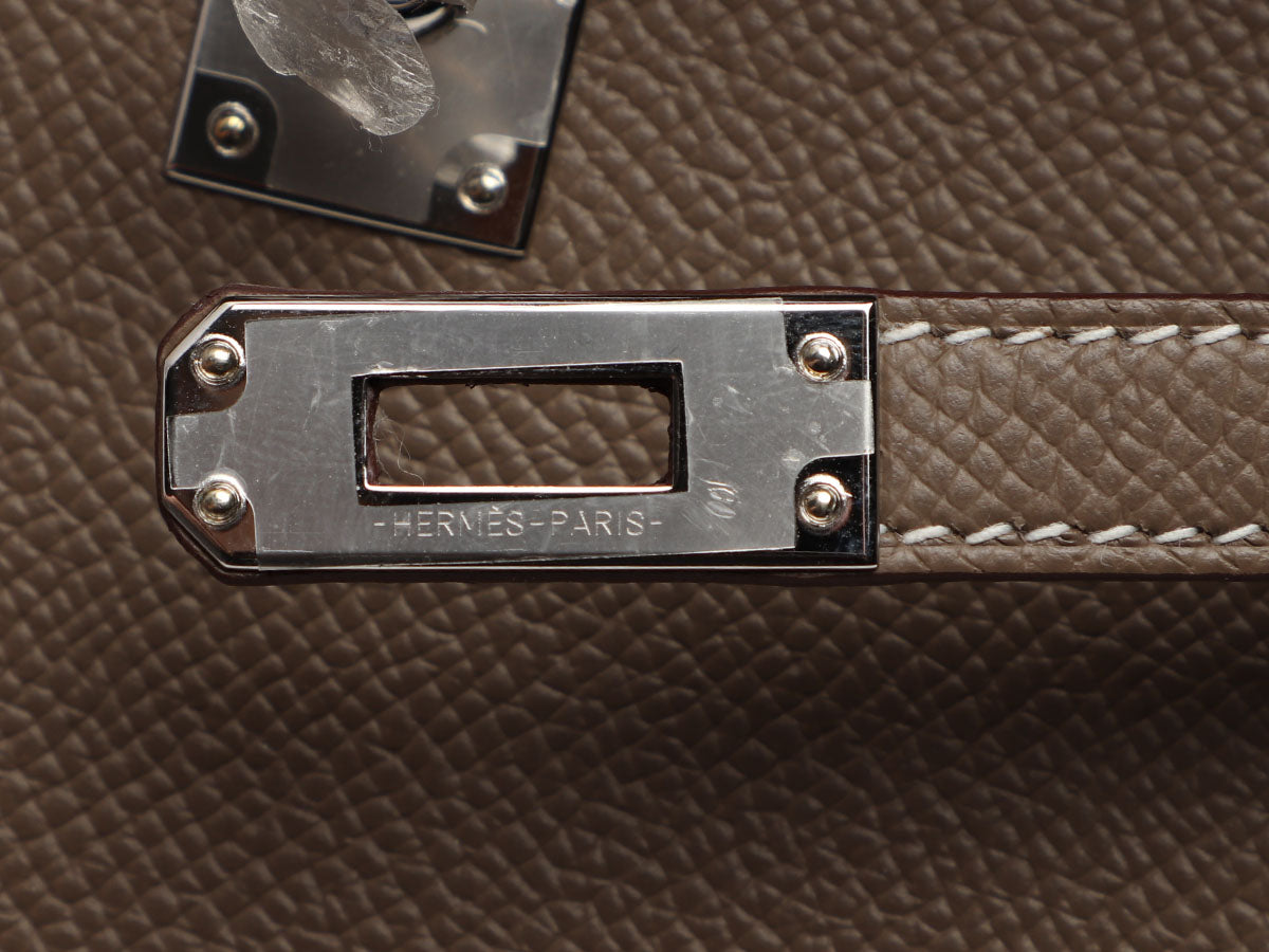 Hermes Kelly 25 Epsom Etoupe Palladium Hardware