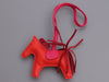 Hermès Rouge Indien Lambskin Grigri Rodeo Horse Bag Charm PM