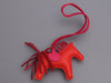 Hermès Rouge Indien Lambskin Grigri Rodeo Horse Bag Charm PM