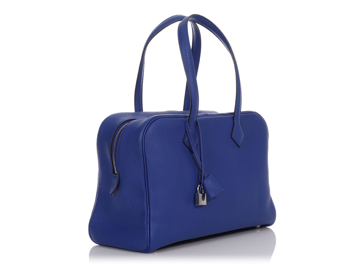 Blue Hermes Victoria 43 Travel Bag – Designer Revival