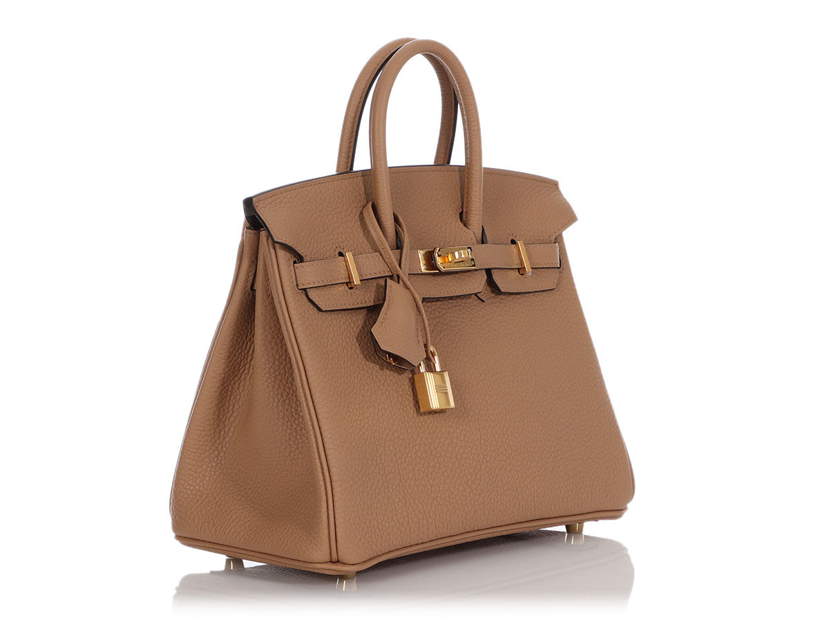 Hermes Birkin 25 Bag in Chai Togo Leather with Gold Hardware