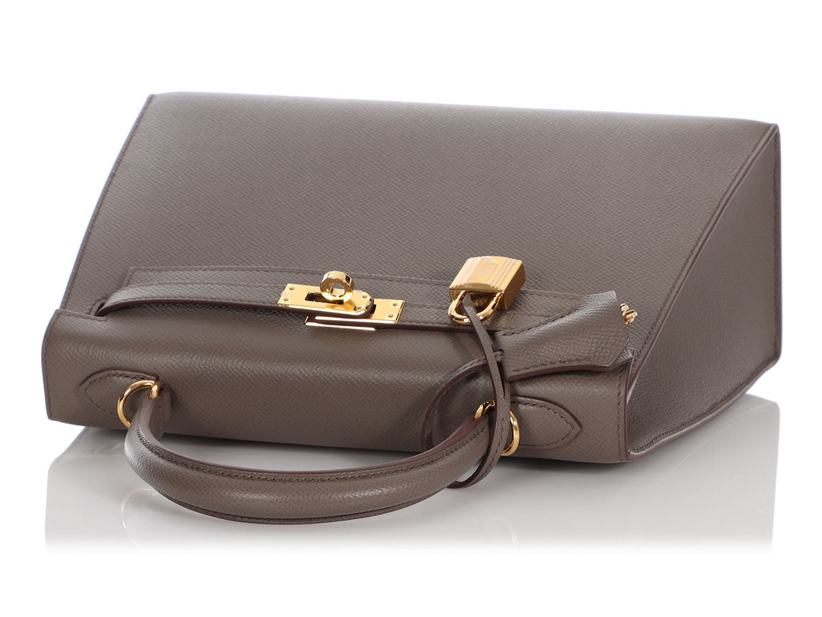 Hermès Kelly 25 epsom etain PHW For Sale at 1stDibs