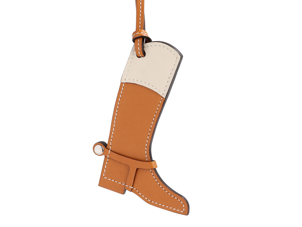Hermès Natural Butler and Craie Swift Paddock Boot Bag Charm