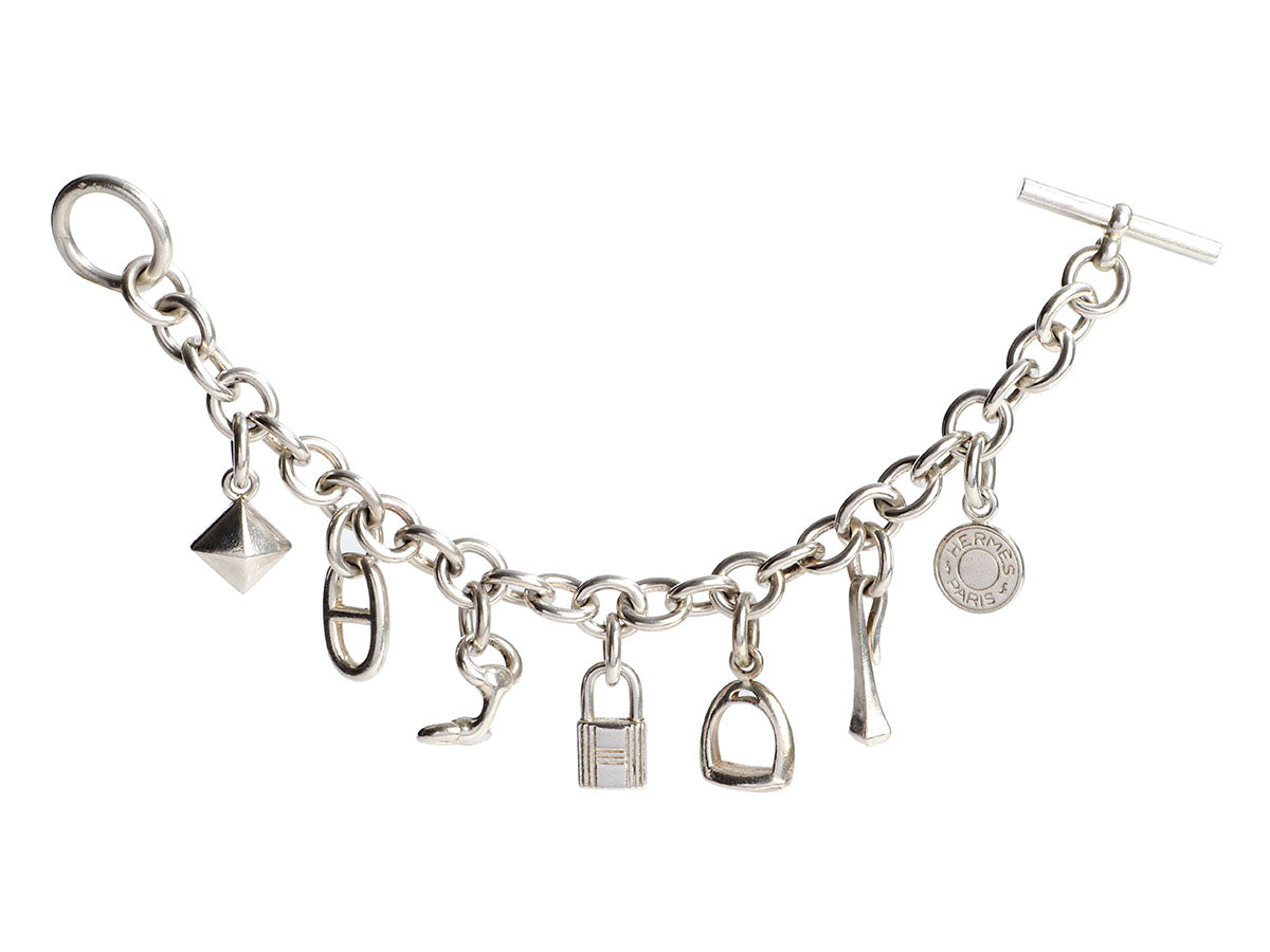 Hermès Sterling Silver 7-Icon Charm Bracelet by Ann's Fabulous Finds