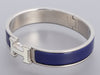 Hermès Narrow White and Blue Enamel Clic-Clac Bracelet