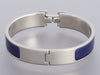 Hermès Narrow White and Blue Enamel Clic-Clac Bracelet