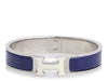 Hermès Narrow White and Blue Enamel Clic-Clac Bracelet