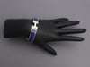 Hermès Narrow White and Blue Enamel Clic-Clac Bracelet