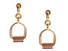 Hermès Barenia Equestre Etrier Pierced Drop Earrings