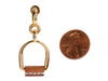 Hermès Barenia Equestre Etrier Pierced Drop Earrings