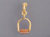 Hermès Barenia Equestre Etrier Pierced Drop Earrings