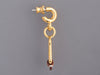 Hermès Barenia Equestre Etrier Pierced Drop Earrings