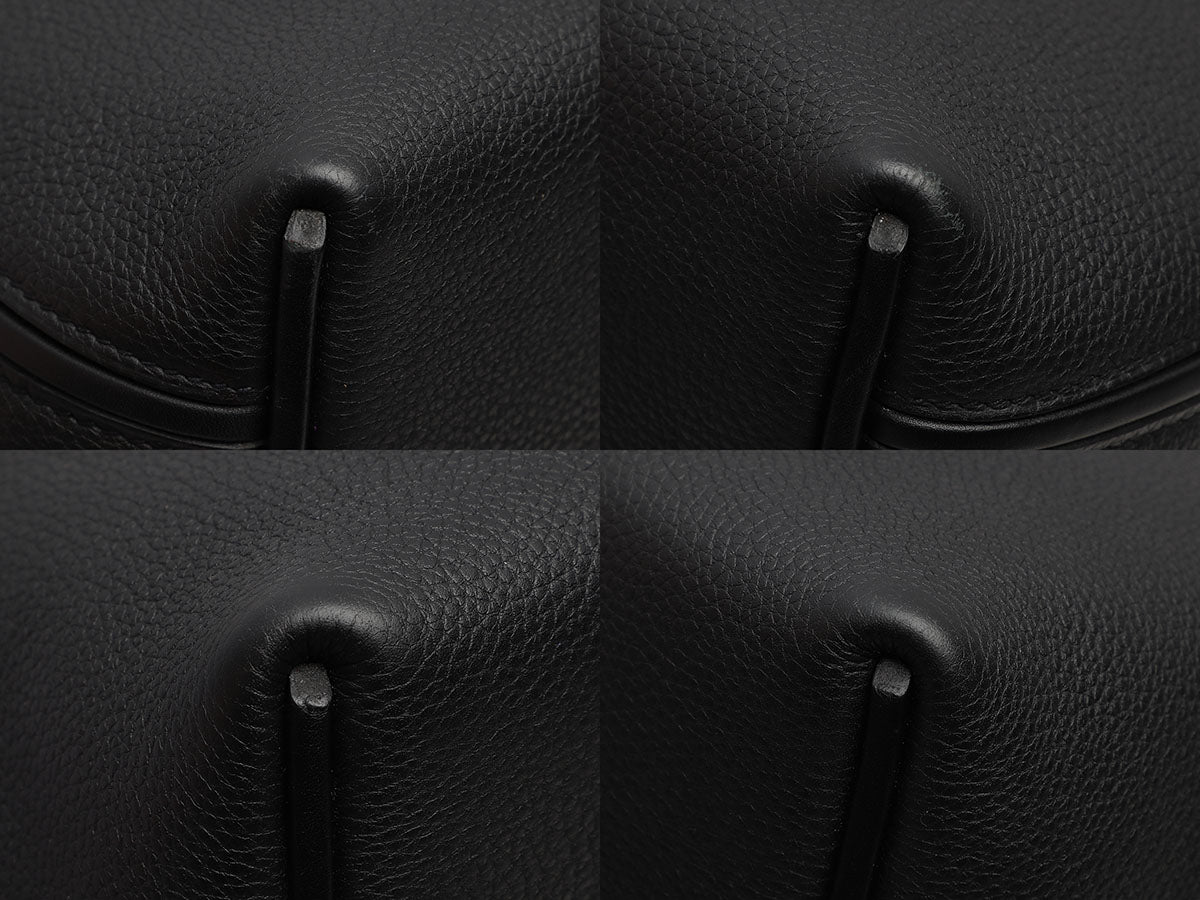 Hermès Hermes Midnight Blue Black Leather 24/24 Handbag with Strap