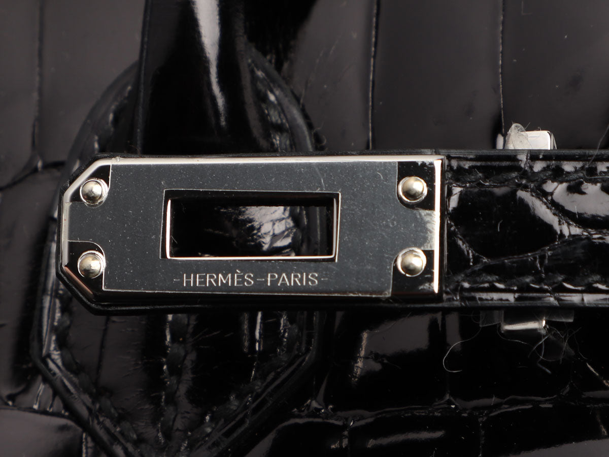 1991 Hermès Bordeaux Shiny Niloticus Crocodile Leather Vintage Birkin 60cm  HAC
