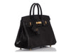 Hermès Black Shiny Lizard Birkin 25