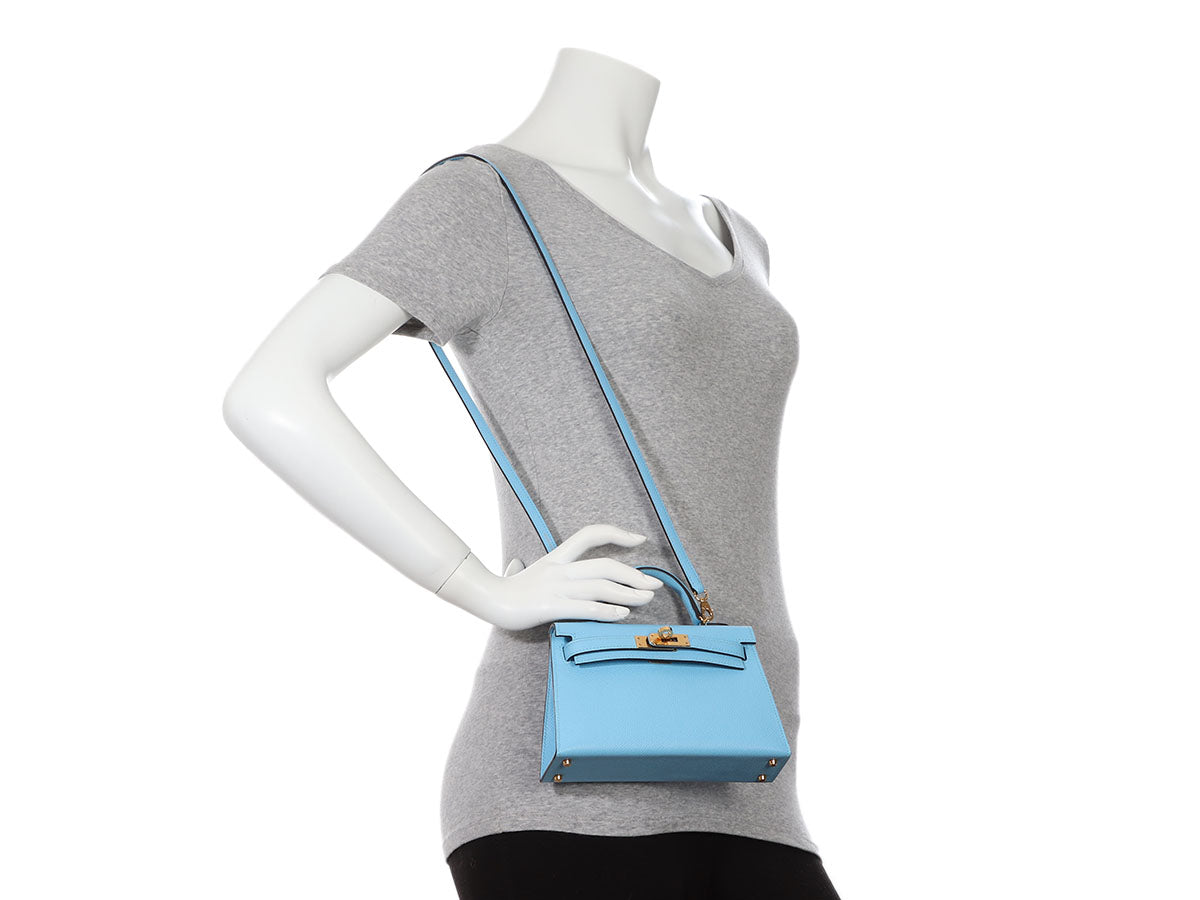 Hermès Bleu Céleste Epsom Mini Kelly 20