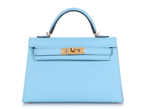 Hermès Bleu Céleste Epsom Mini Kelly 20