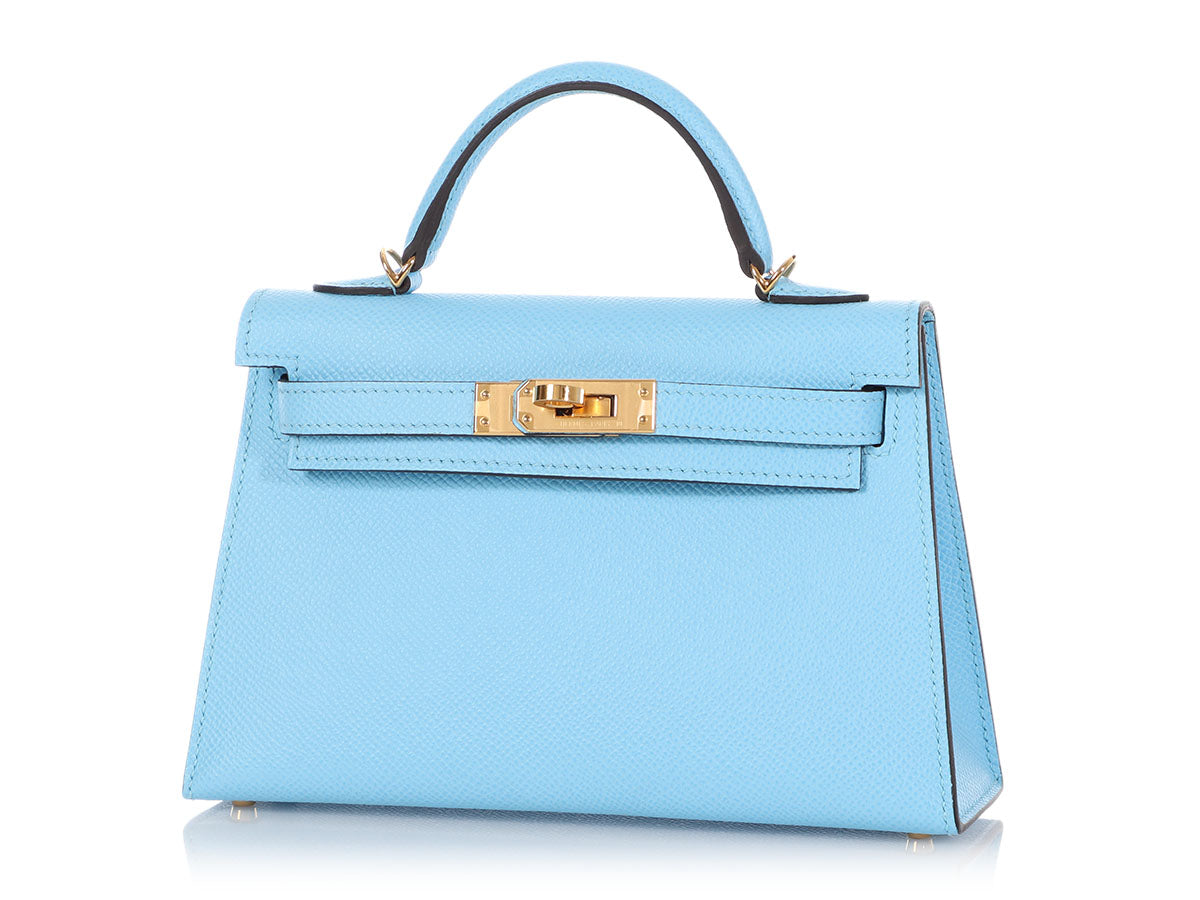 Hermès Bleu Céleste Epsom Mini Kelly 20