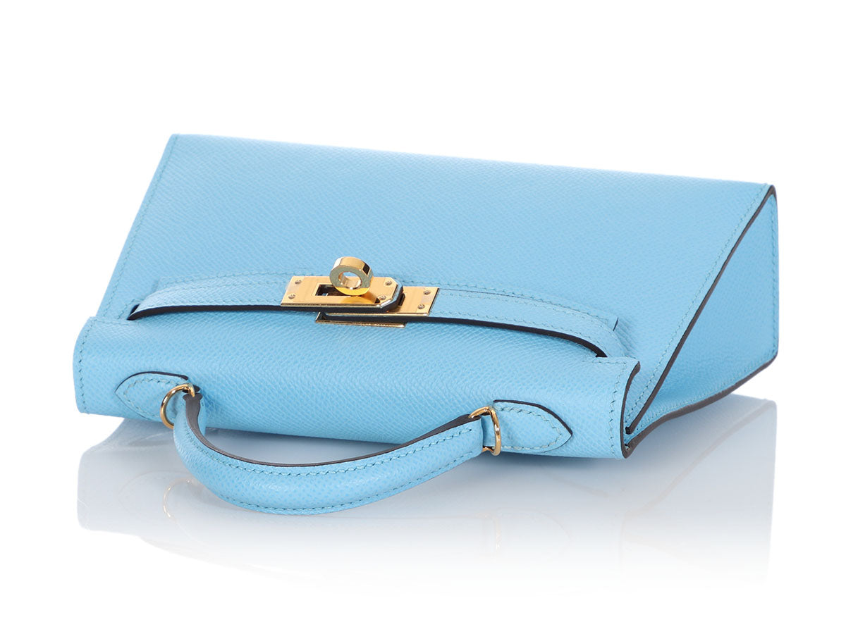 Hermes Kelly mini II celeste epsom phw sold – Ruelamode