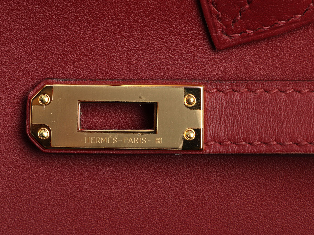 Hermes Birkin bag 25 Rouge vif Jonathan leather Gold hardware