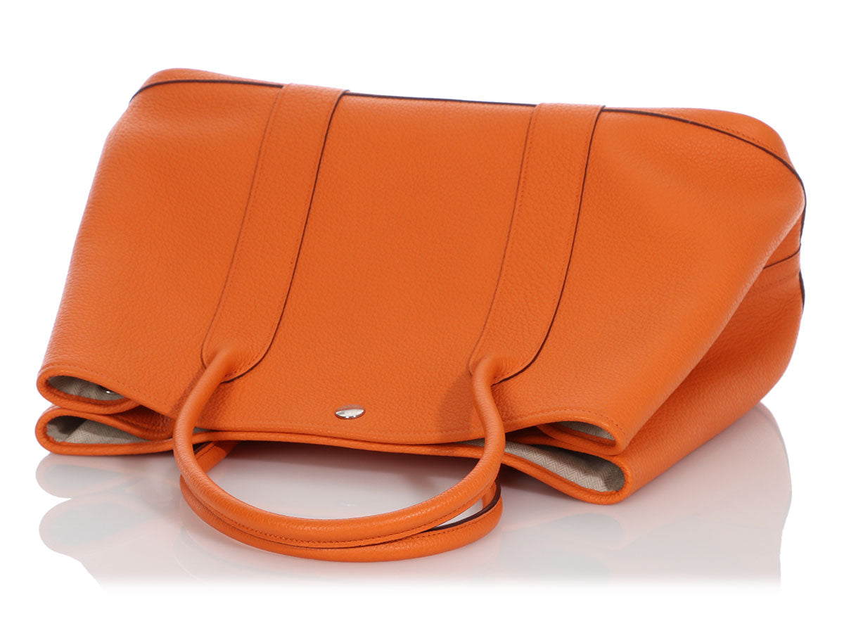 Hermes Garden Party Bag Canvas In Orange