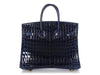 Hermès Bleu Saphir Lissé Niloticus Crocodile Birkin 25