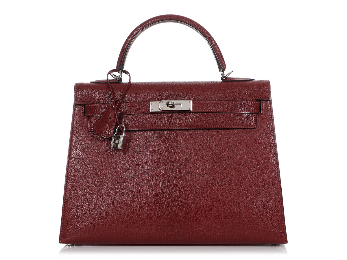 Hermès Rouge H Chèvre Kelly 32