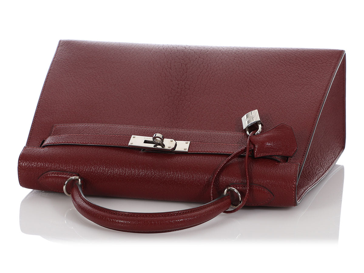 Hermes Kelly Handbag Rouge H Chevre de Coromandel with Gold Hardware 32 -  ShopStyle Shoulder Bags